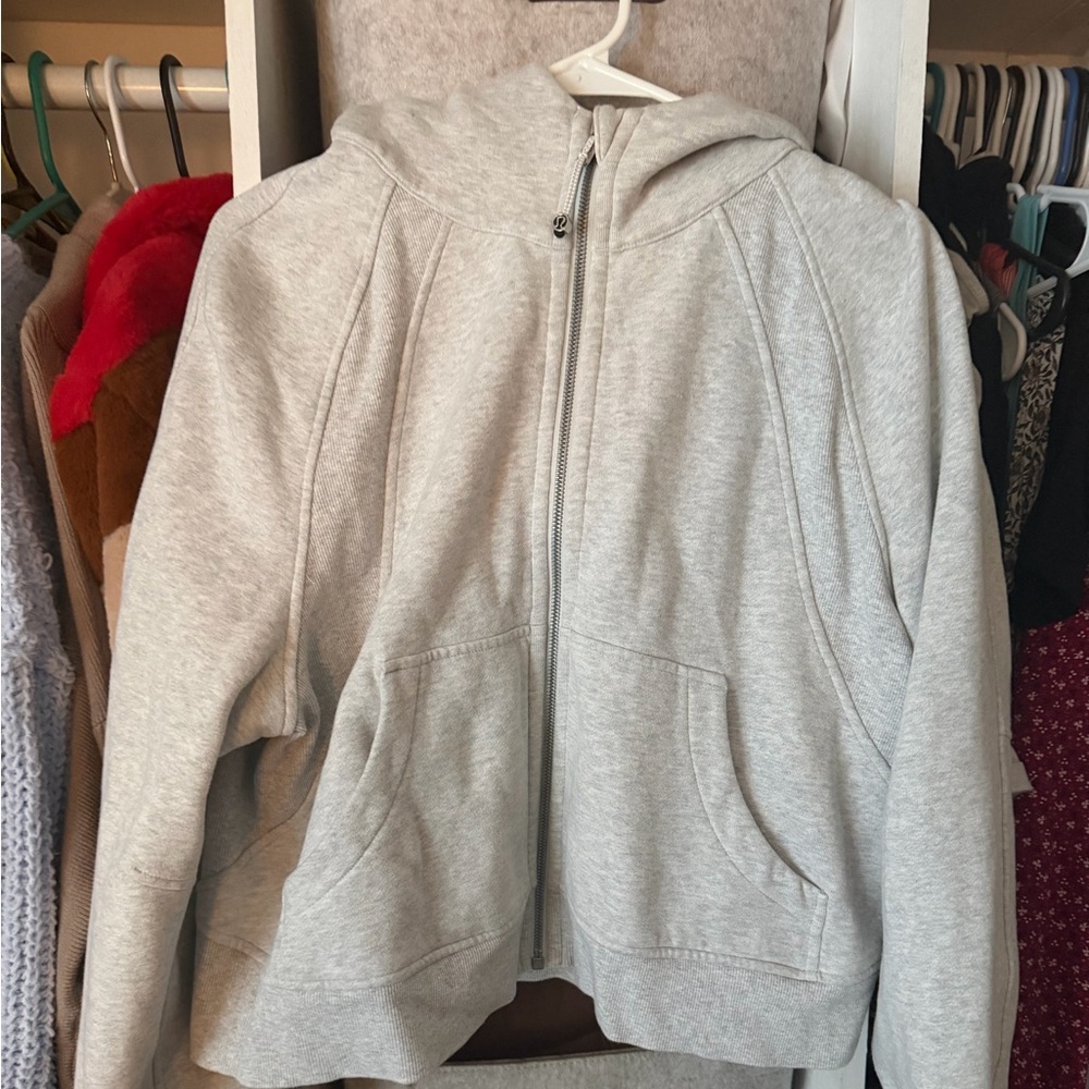 Lululemon Scuba Light Gray Zip-Up Hoodie